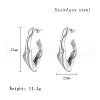 Non-Tarnish 304 Stainless Steel Twist Teardrop Stud Earrings LM6683-2-1