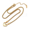 Mother's Day 304 Stainless Steel Mom Heart Pendant Necklaces for Women NJEW-Z079-01G-4