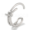 Bowknot Rack Plating Brass Open Cuff Rings RJEW-Z059-17P-1