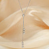 Adjustable 925 Sterling Silver 3 Round Beaded Lariat Necklaces for Women FS-WGC81C4-01-2