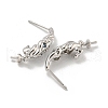Rack Plating Brass Micro Pave Clear Cubic Zirconia Studs Earrings Finding KK-T072-11P-2