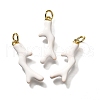 Brass Enamel Pendants KK-Q043-28B-01-1