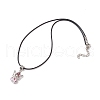 Angel Glass Sead Beaded Pendant Necklaces NJEW-MZ00094-02-4