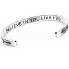 Inspirational 304 Stainless Steel Cuff Bangles FS-WG30F15-05-1