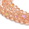 Transparent Electroplate Glass Beads Strands GLAA-F029-4mm-D15-3