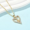 Brass Pave Clear Cubic Zirconia Heart Virgin Mary Pendant Necklaces for Women NJEW-D306-04G-A-5