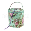 Rose Pattern Oxford Zipper Knitting Bucket Bag PW-WG29575-01-1