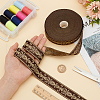 24M Polyester Flower Jacquard Ribbons OCOR-WH0045-22B-3