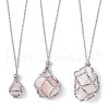 Tarnish Resistant 304 Stainless Steel Macrame Pouch Empty Stone Holder for Pendant Necklaces Making X-NJEW-JN04441-02-7