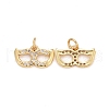 Rack Plating Brass Cubic Zirconia Pendants ZIRC-C031-01G-2