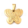 Ion Plating(IP) 304 Stainless Steel Pendants STAS-H182-07G-1