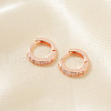Elegant Brass Clear Cubic Zirconia Hoop Earrings GX1044-2-2