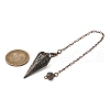 Rack Plating Brass Cone Dowsing Pendulum Pendants AJEW-G064-01R-5