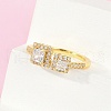 Brass Micro Pave Cubic Zirconia Cuff Rings RJEW-S400-17A-G-2