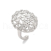 Brass Micro Pave Cubic Zirconia Adjustable Cuff Rings for Women RJEW-C129-07P-4