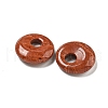 Natural Red Jasper Donut/Pi Disc Charms G-G142-02K-2