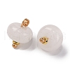 Natural White Jade Saucer Charms with Rack Plating Golden Tone Brass Bails KK-B103-17B-08-2