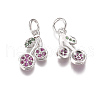Brass Micro Pave Cubic Zirconia Charms ZIRC-I038-13P-2