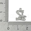 Brass Crystal Rhinestone Letter Links Connector Charms KK-S395-06P-Z-3