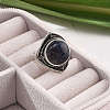 Natural Sodalite Adjustable Rings G-P560-03AS-10-3