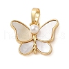 Brass Pave Shell Pendants KK-I712-24G-1