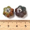 Natural & Synthetic Mixed Gemstone Pumpkin Charms with Platinum Tone Brass Bails G-C158-06P-3