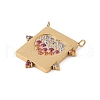 Stainless Steel Micro Pave Colorful Cubic Zirconia Pendants STAS-S121-01B-G-2