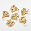 Brass Micro Pave Cubic Zirconia Charms X-ZIRC-L018-10G-1