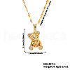 Adorable Brass Pave Clear Cubic Zirconia Hollow Design Bear Pendant Necklaces DI7777-6