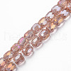 Electroplate Transparent Glass Beads Strands EGLA-N002-32-C02-1