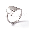 Non-Tarnish 201 Stainless Steel Africa Map Adjustable Ring for Women RJEW-C045-10P-1