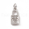 Brass Micro Pave Clear Cubic Zirconia Pendants ZIRC-F132-51P-2