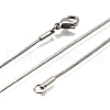 Non-Tarnish 304 Stainless Steel Square Snake Chain Necklaces NJEW-L173-005-P-3