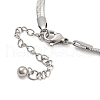 Bowknot 304 Stainless Steel Snake Chain Pendant Necklaces for Women NJEW-G151-01P-3