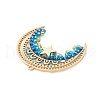Bohemian Style Dyed Natural Magnesite & Handmade Glass Seed Beads Loom Pendants PALLOY-MZ00352-4