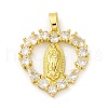 Brass Pendants with Cubic Zirconia KK-D536-01G-1