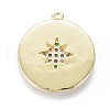 Golden Plated Brass Micro Pave Colorful Cubic Zirconia Pendants KK-F807-26-G-3