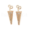Brass Micro Pave Cubic Zirconia Pendants KK-S531-17G-1