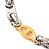 201 Stainless Steel Horse Eye Link Chain Bracelets BJEW-B078-134GP-2