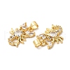 Rack Plating Brass Micro Pave  Cubic Zirconia Pendants KK-B068-45G-3