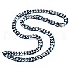 Matte Style 304 Stainless Steel Cuban Link Chain Necklaces for Men NJEW-B116-05BL-2