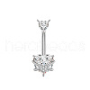304 Stainless Steel Pave Clear Cubic Zirconia Curved Barbell Belly Rings FS-WG7A03F-01-1