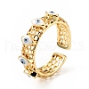 Enamel Horse Eye Open Cuff Ring KK-D080-08G-3