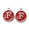 Platinum Plated Alloy Enamel Charms X-ENAM-S118-03F-P-1