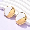 Flat Round 304 Stainless Steel Stud Earrings EJEW-C142-04G-02-2