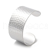 Non-Tarnish 304 Stainless Steel Textured Wide Open Cuff Bangles for Women BJEW-Z067-01P-01-1