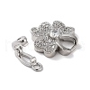 Rack Plating Brass Micro Pave Cubic Zirconia Fold Over Clasps ZIRC-P117-02B-P-2