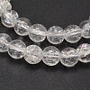 Electroplate Crackle Glass Round Bead Strands X-EGLA-J067-8mm-HR06-3