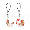 Glass Seed Bead Beaded Charm Mobile Straps HJEW-MZ00266-2