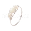 Round Natural Sea Shell Finger Rings RJEW-JR00848-02-2